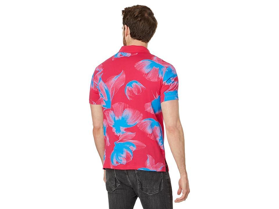 Armani Exchange Regular Fit Cotton Floral Polo Flower Flow/Virtual Pink) Men's Clothing Product Image