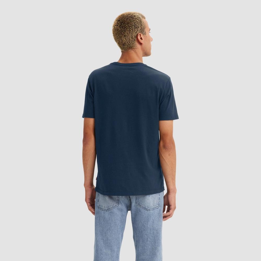 Levi's® Men's Short Sleeve Crew Neck T-Shirt - Navy M: 100% Cotton, Lightweight Knit, Standard Fit, Pullover Style Product Image