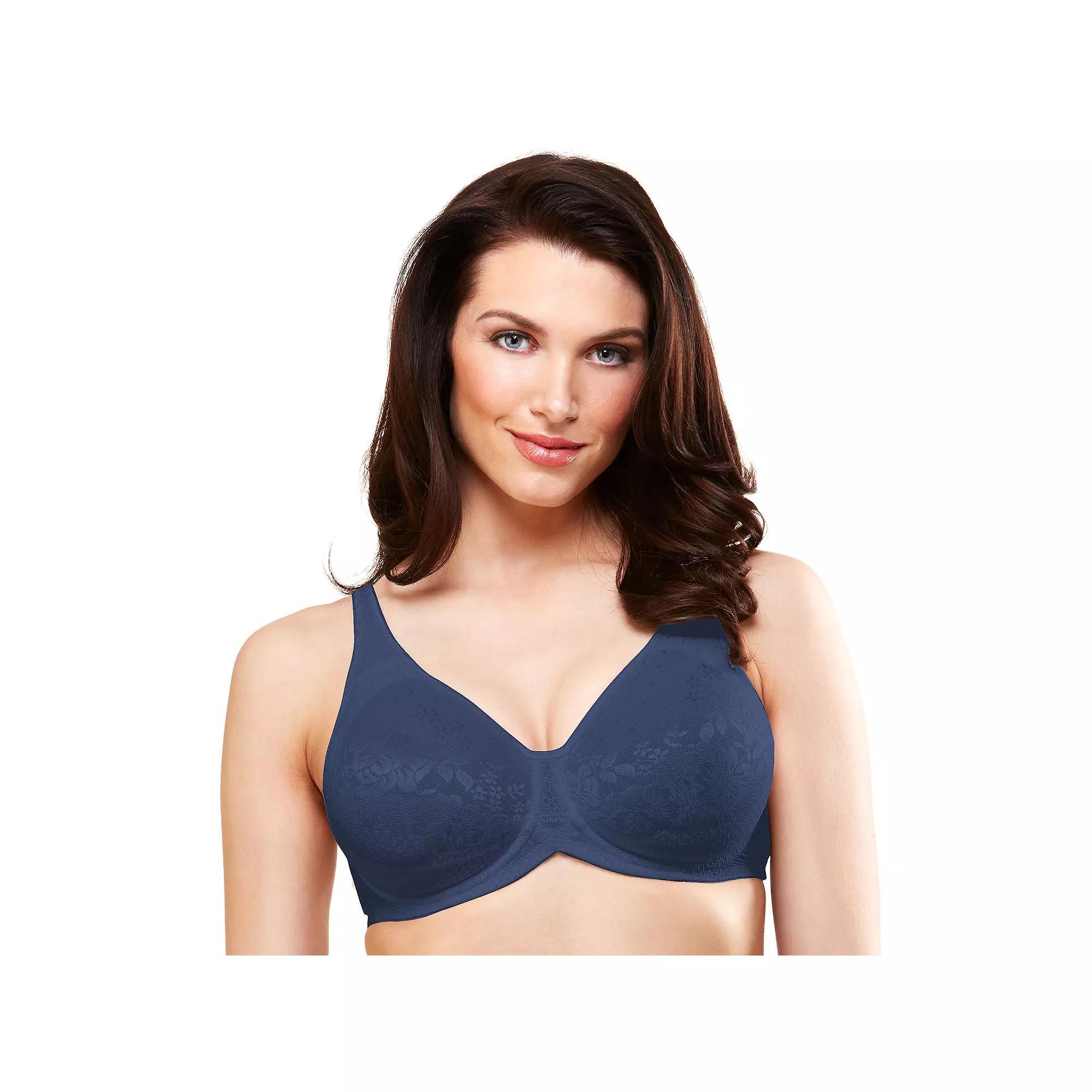 Lunaire Bra: Victoria Lace Full-Figure Full-Coverage Bra 29211, Women's, Size: 36 D, Blue Product Image