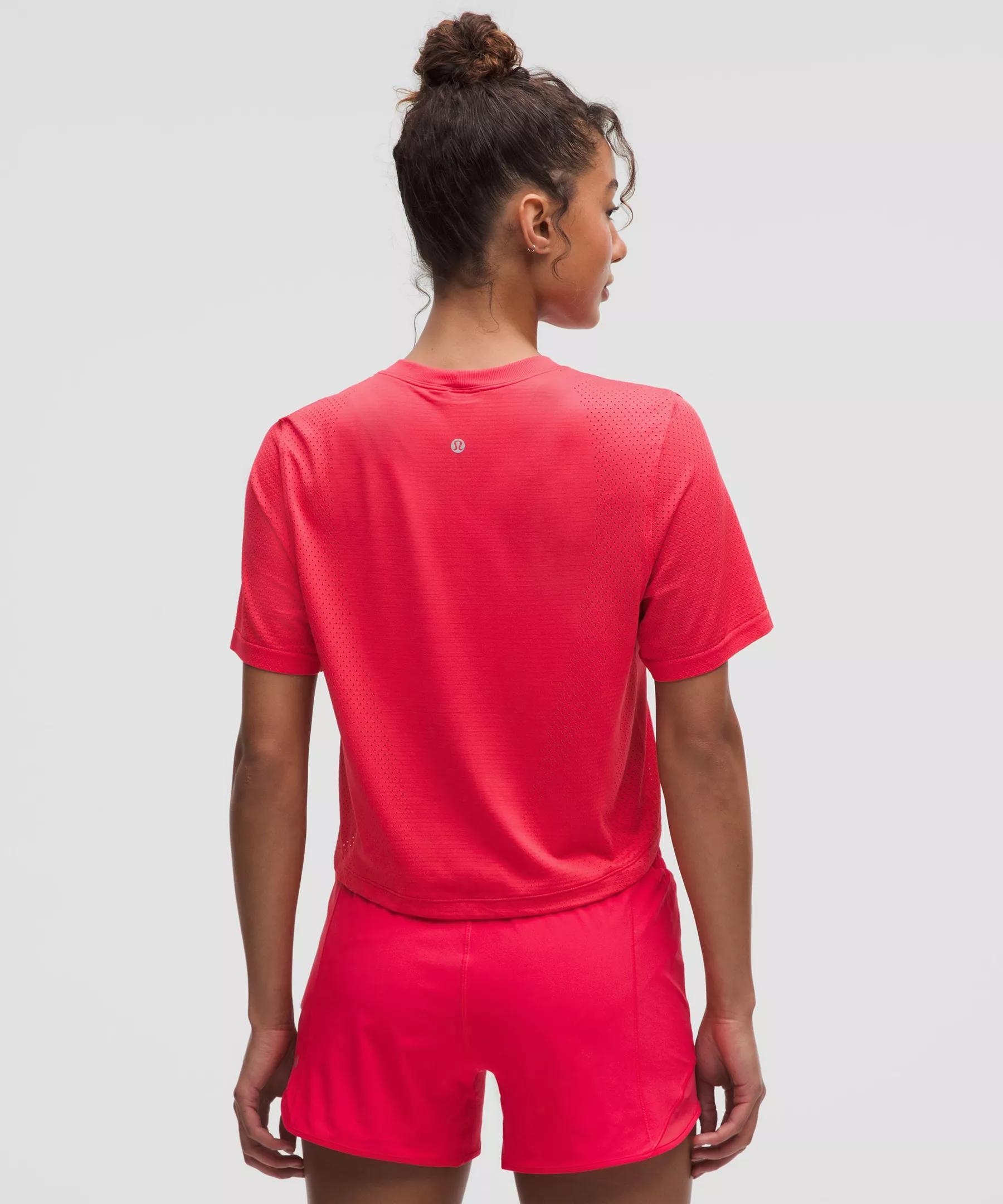Swiftly High-Low Cropped Short-Sleeve Shirt Product Image