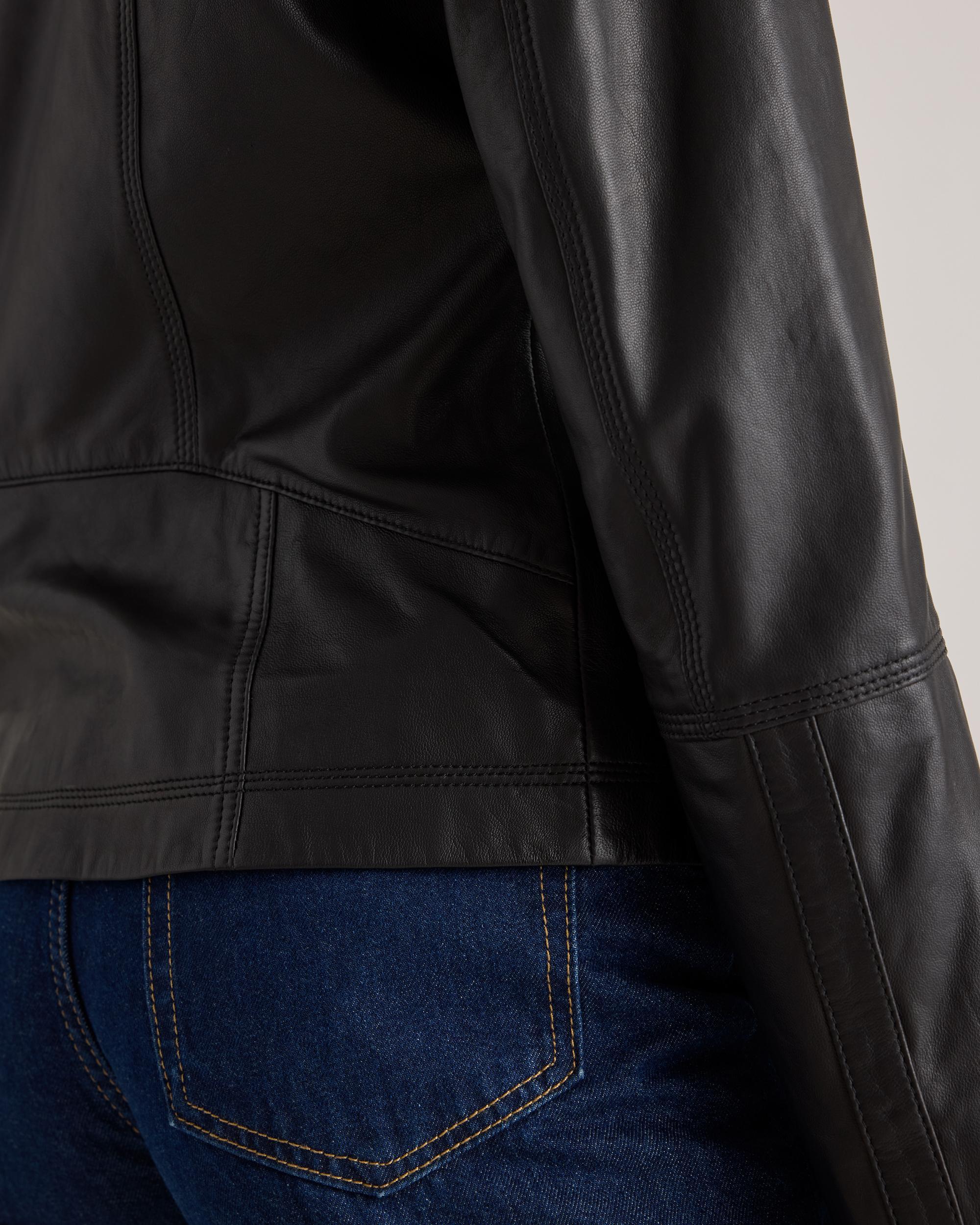 Quince | Women's Stand-Collar Jacket Size XL, Leather Product Image