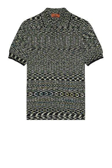 Missoni Short Sleeve Polo in Black Product Image