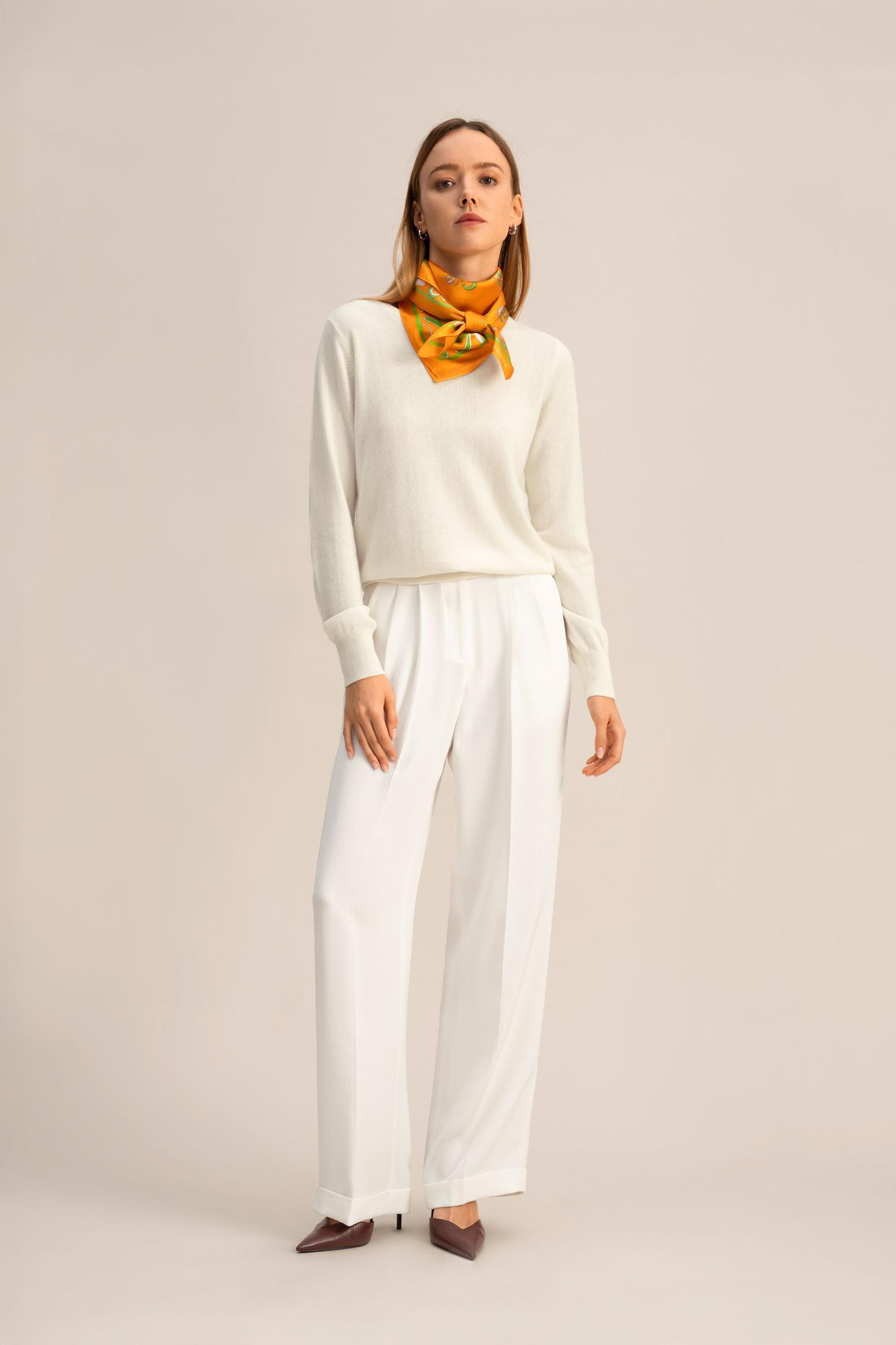 Timeless Pleated Wide-Leg Dense Silk Trousers Product Image