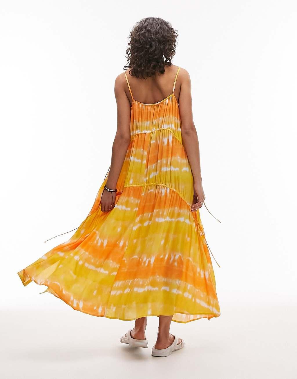 Topshop ruche tie side maxi beach dress Product Image