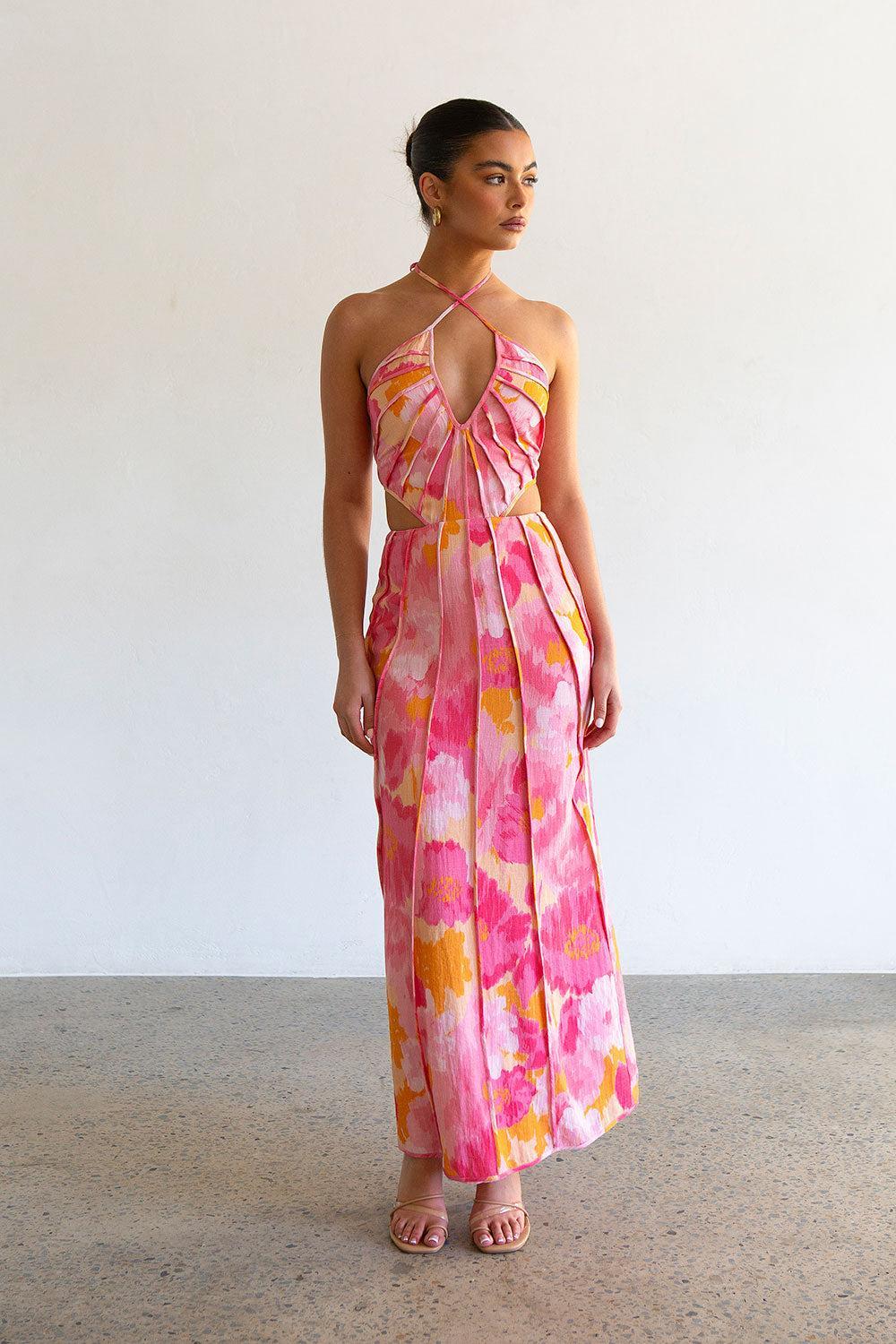 Tallulah Midi Dress - Pink Gerbera Product Image