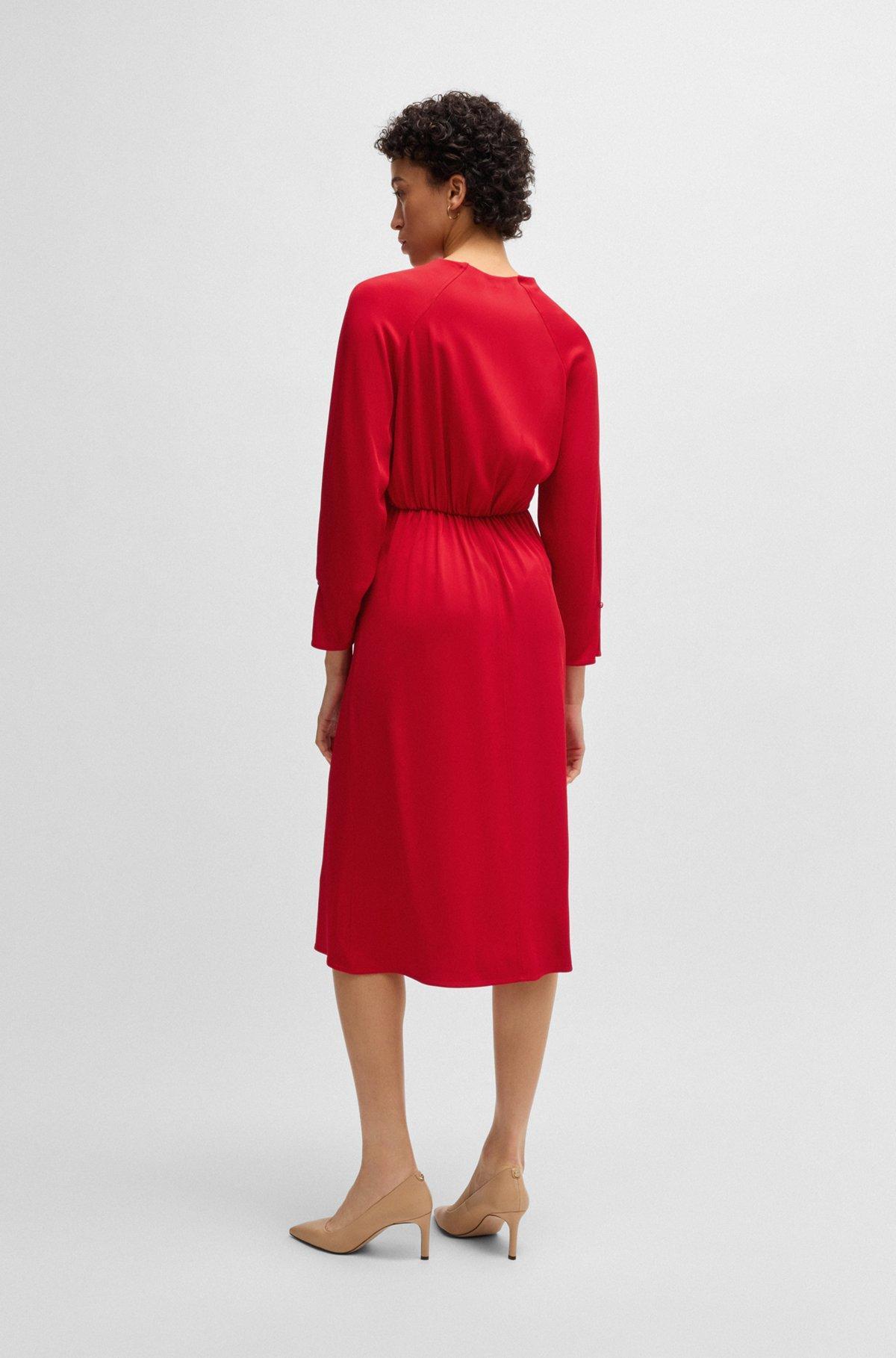V-neck dress with button cuffs Product Image