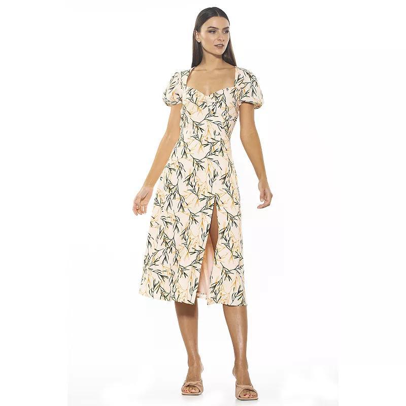 Women's ALEXIA ADMOR Gracie Fit & Flare Dress, Size: 4, Yellow Garden Product Image