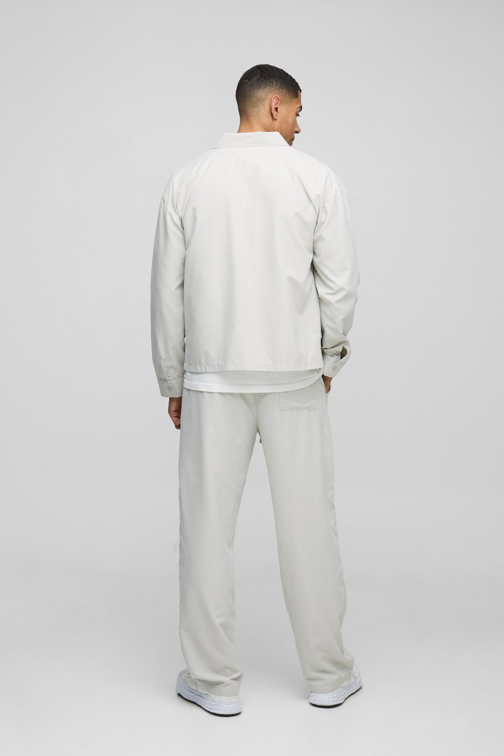 Straight Leg Elasticated Waist Nylon Pants | boohooMAN USA Product Image