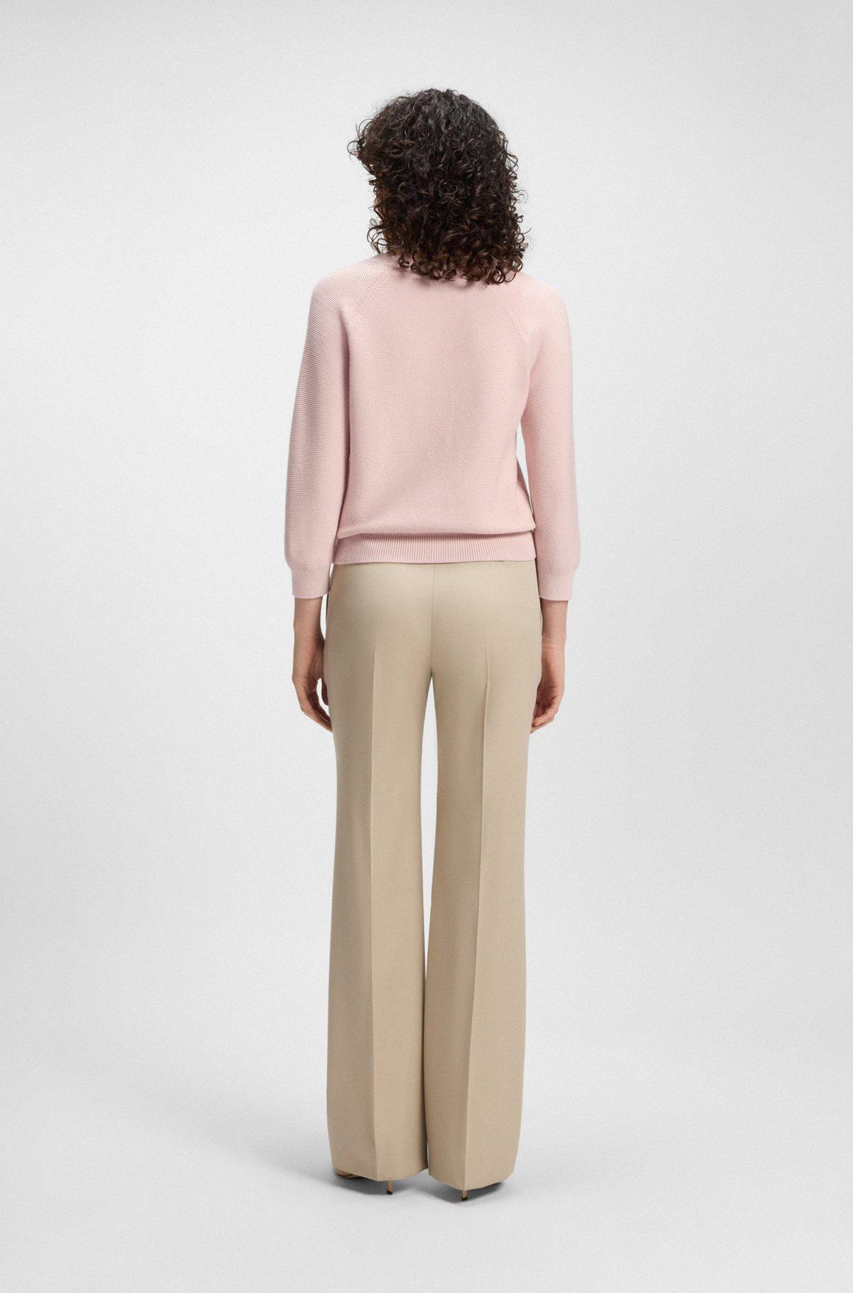 BOSS - Knitted sweater in pure cotton - Light Purple Product Image