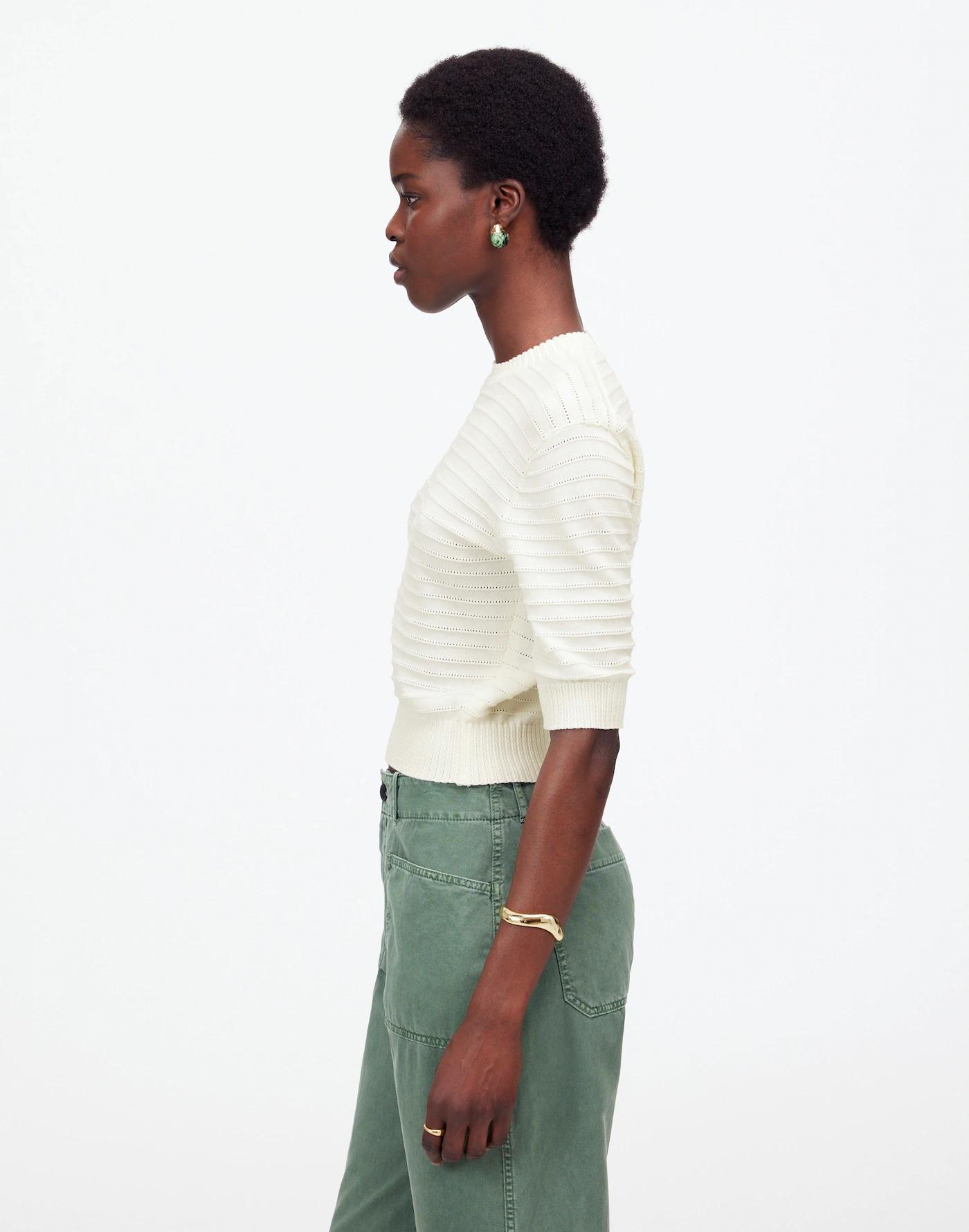 Textural-Stitch Cotton Sweater Product Image