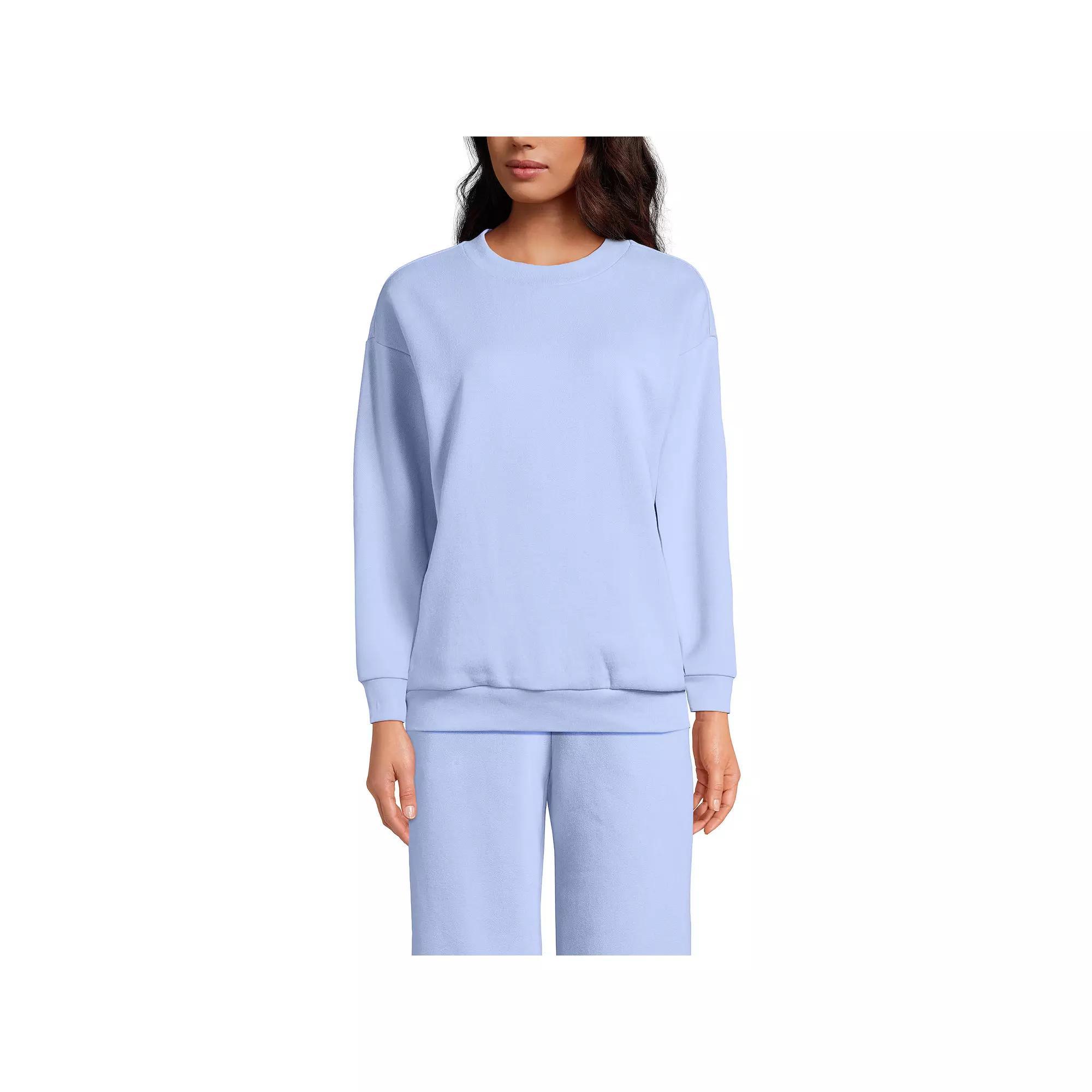 Women's Lands' End Modern Fit Crewneck Sweatshirt, Size: XL, Black Product Image