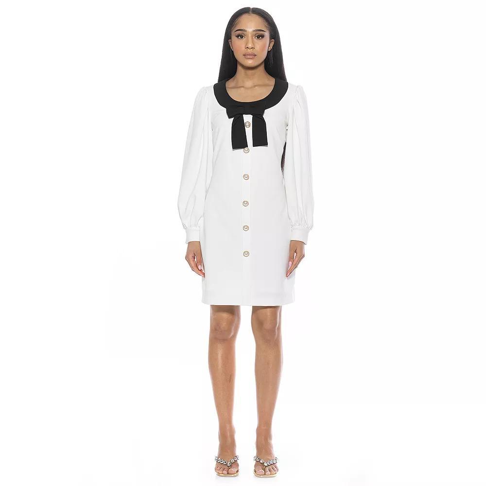 Women's ALEXIA ADMOR Miyako Low Scoopneck Mini Dress, Size: XL, Ivory Product Image