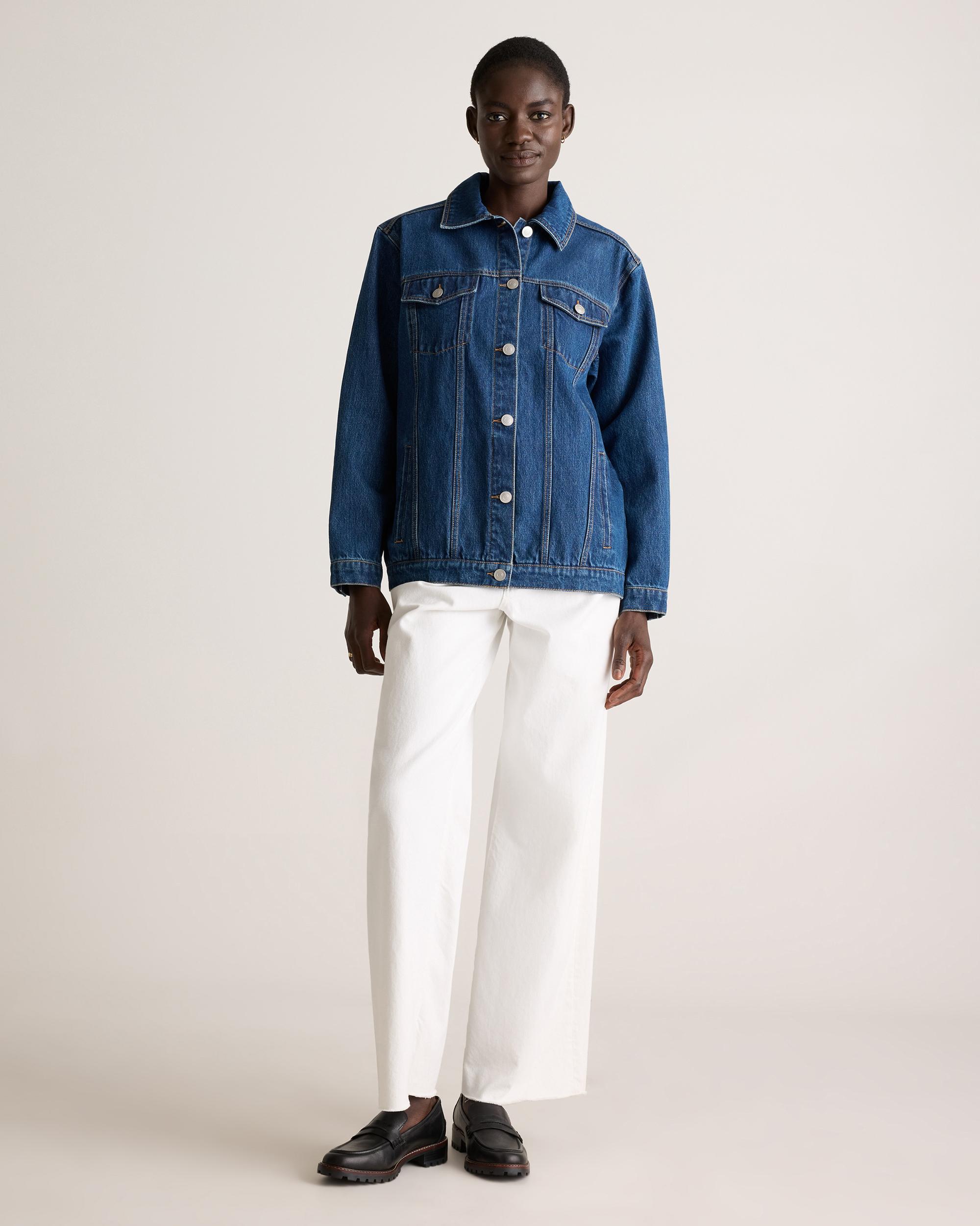 Quince | Women's OverSized Denim Jacket Size XS, Organic Cotton Product Image