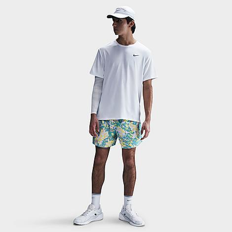 Nike Mens Dri-FIT Challenger Printed 5 Brief-Lined Training Shorts in DSTCAC/PRCTBG/BLACK Product Image