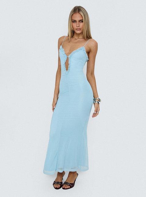 Capisce Maxi Dress Light Blue Product Image