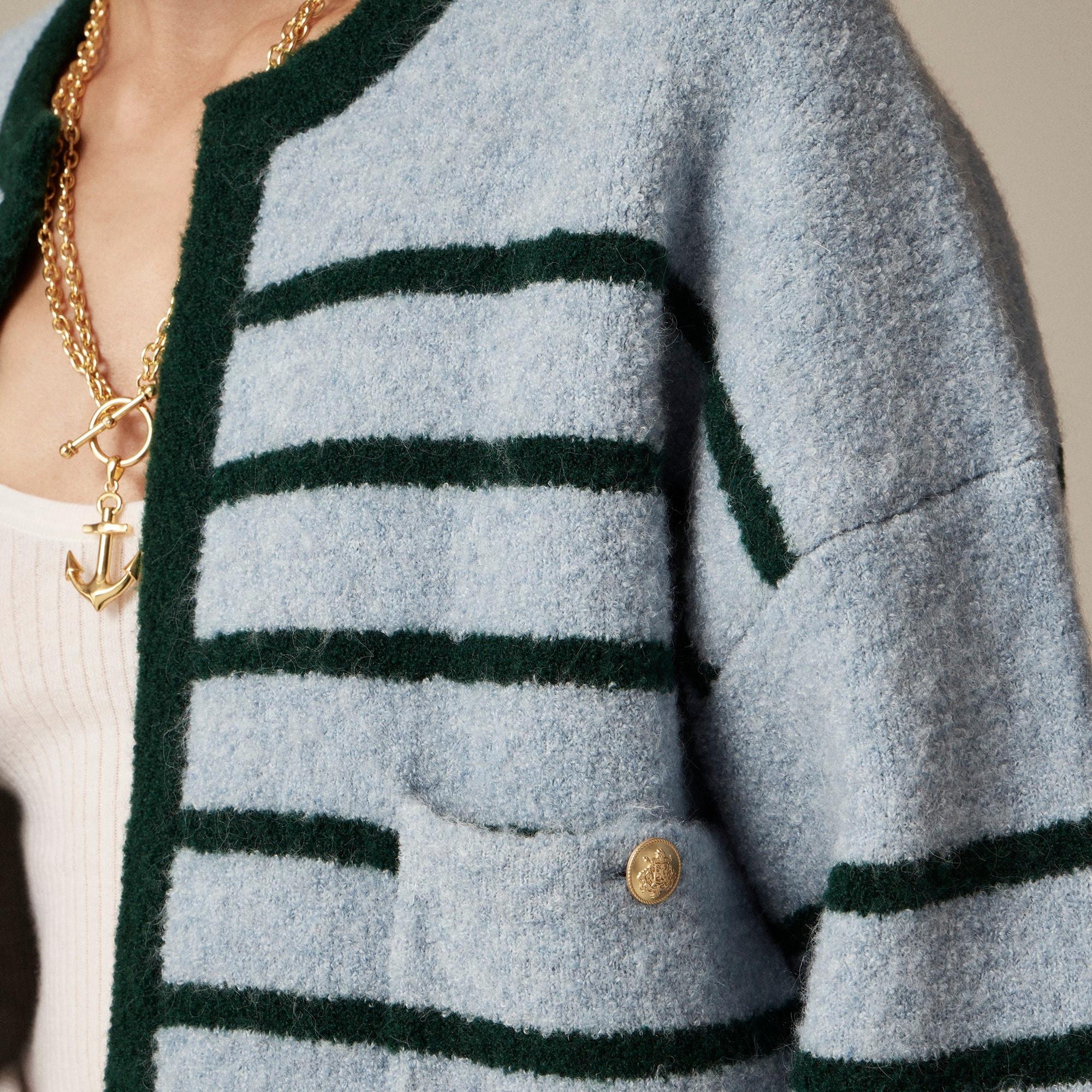 Patch-pocket lady jacket in double-faced wool blend Product Image