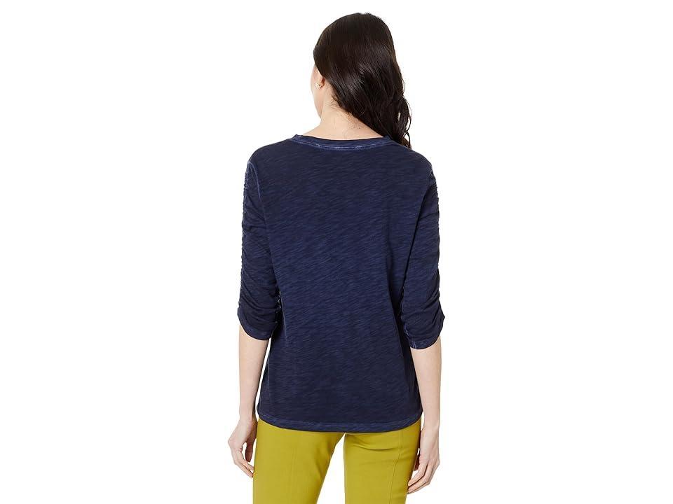 Elliott Lauren Enzyme Wash Jersey, Crew neck , Ruched Sleeve Tee Women's Clothing Product Image