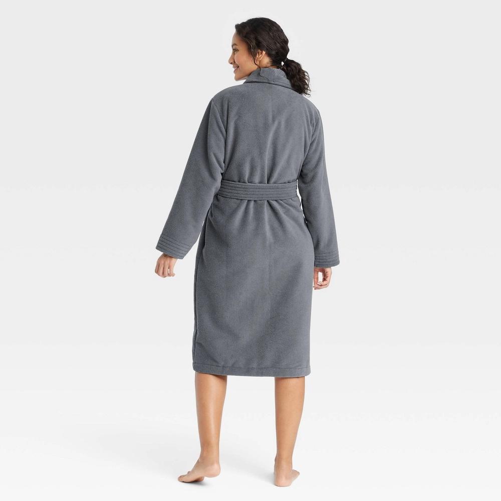 Womens Terry Robe - Auden Dark 1X/2X: Shawl Collar, Long Sleeve, Belt Loops Product Image