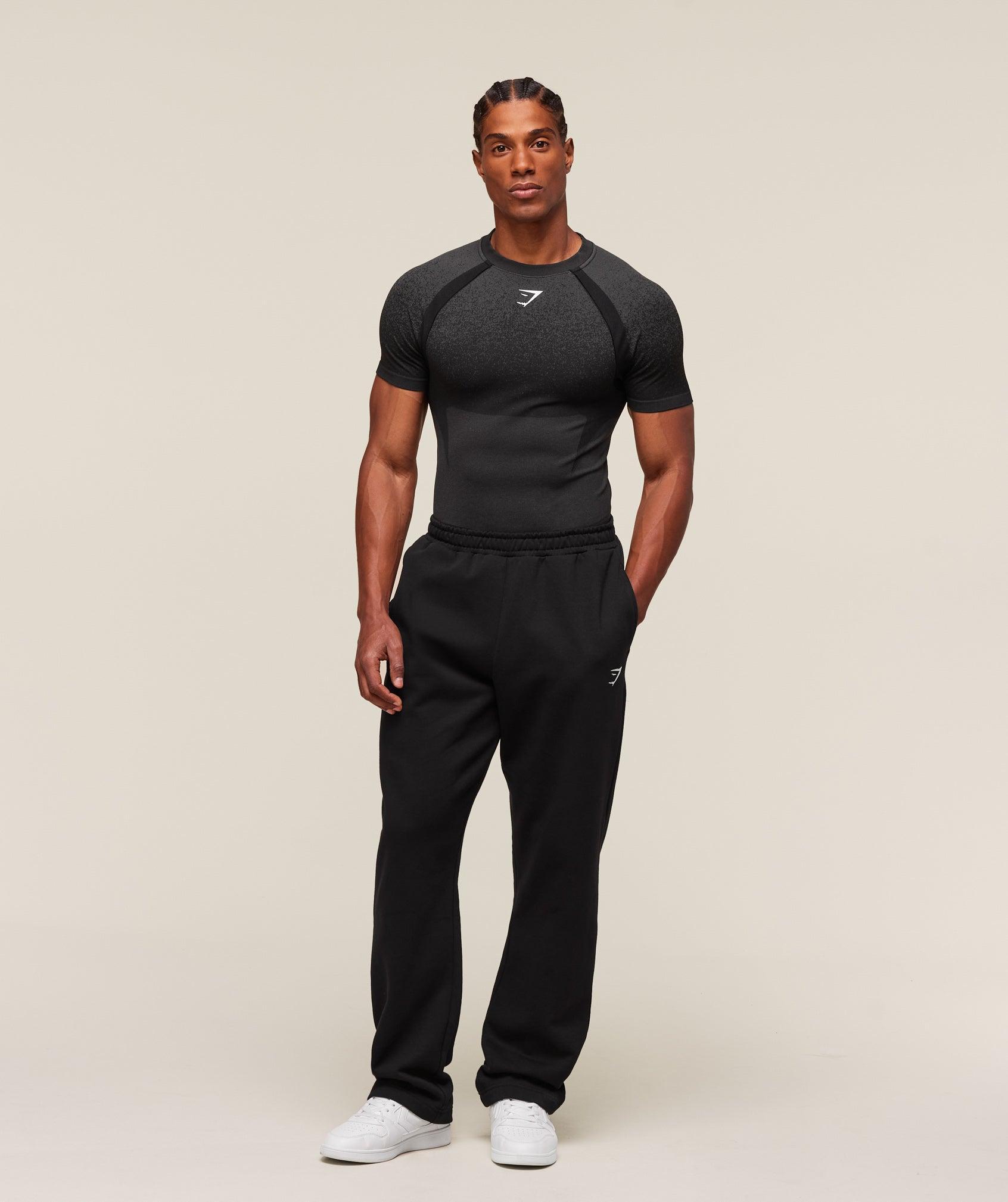 Gymshark Shadow Seamless T Shirt - Black Male Product Image
