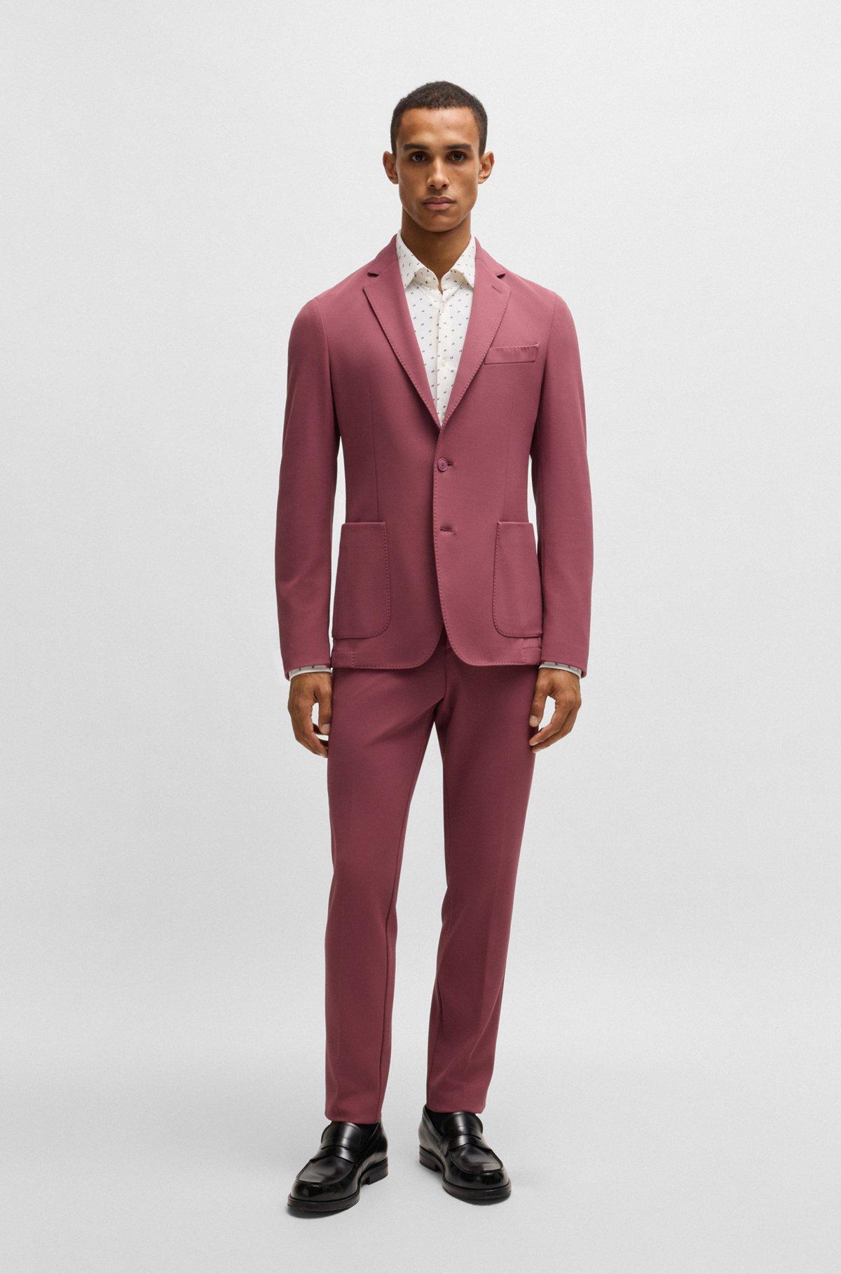 Slim-fit shirt in printed performance-stretch material Product Image
