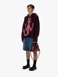 ANCHOR LOGO HOODIE WITH ZIP in purple | JW Anderson US  Product Image