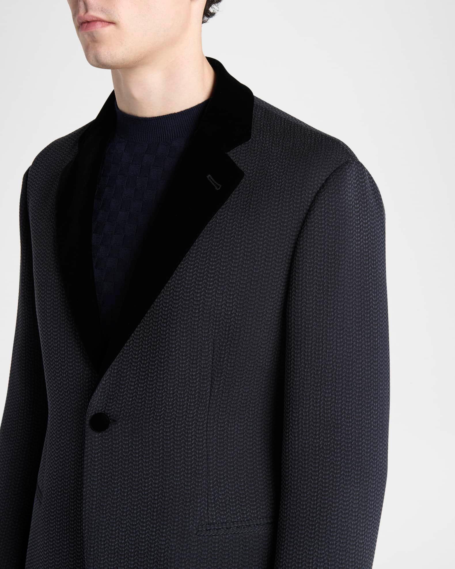 Men's Velvet-Lapel Textured Dinner Jacket Product Image