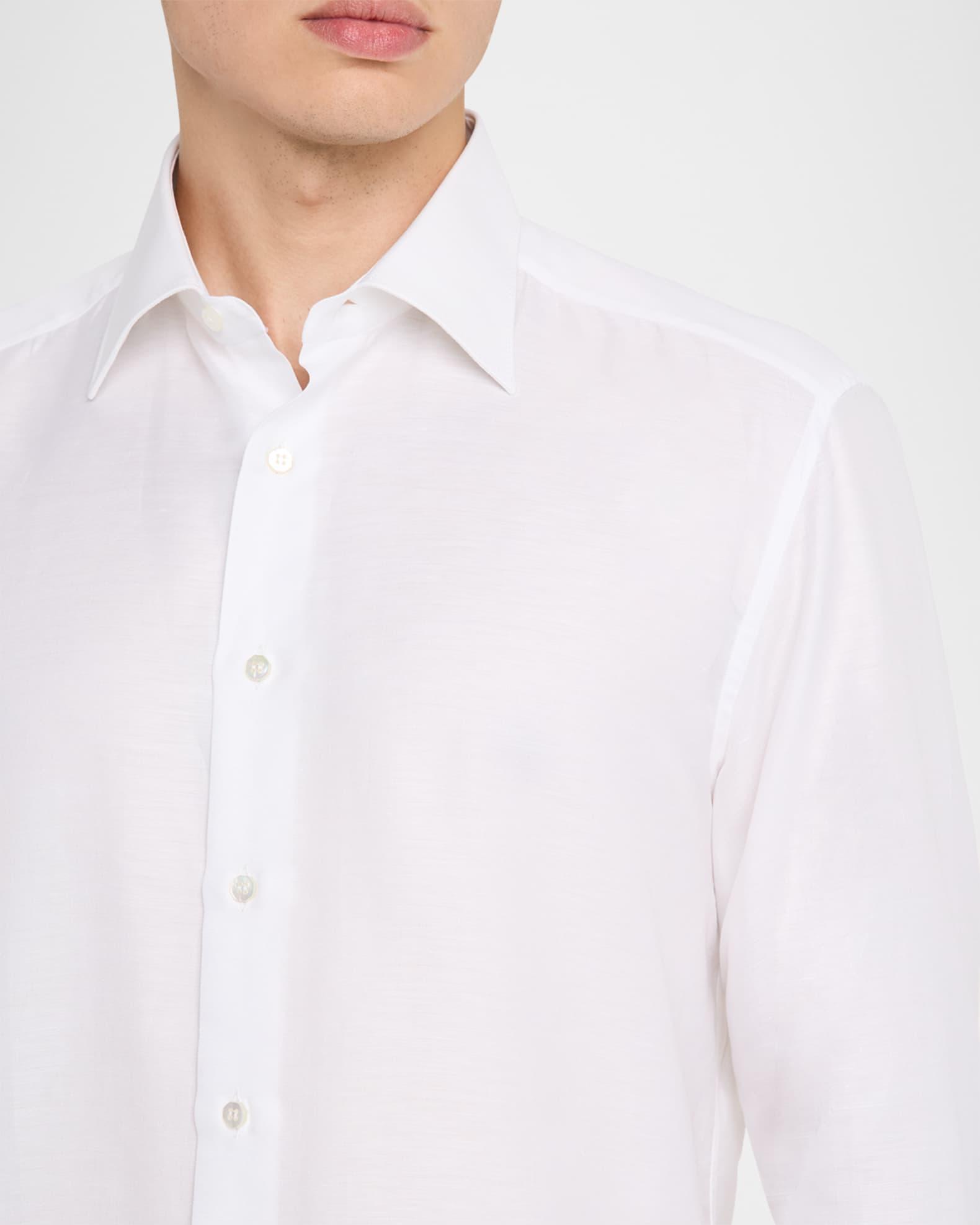 Men's Cotton-Linen Dress Shirt  Product Image