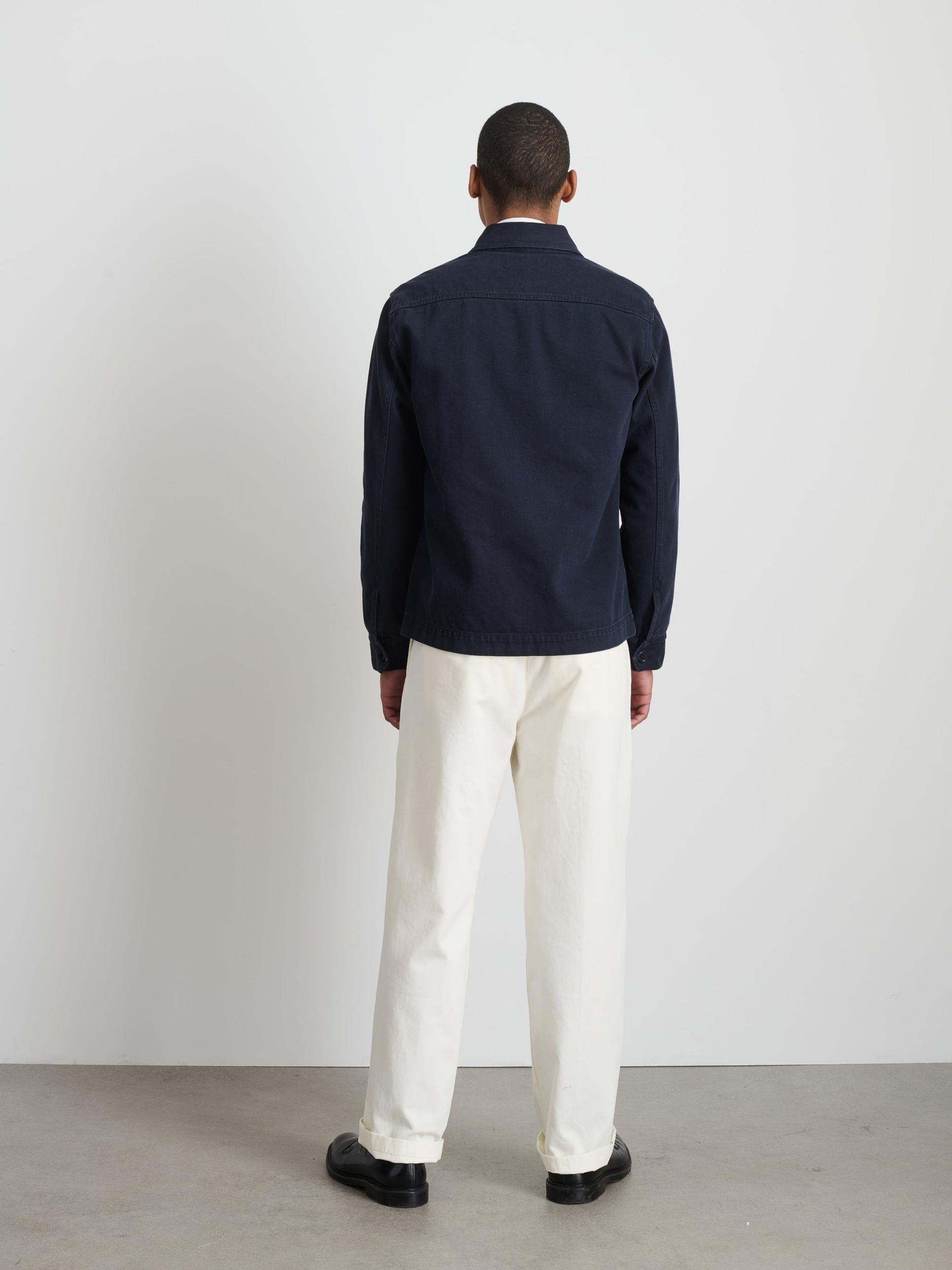 Garment Dyed Work Jacket in Recycled Denim Product Image