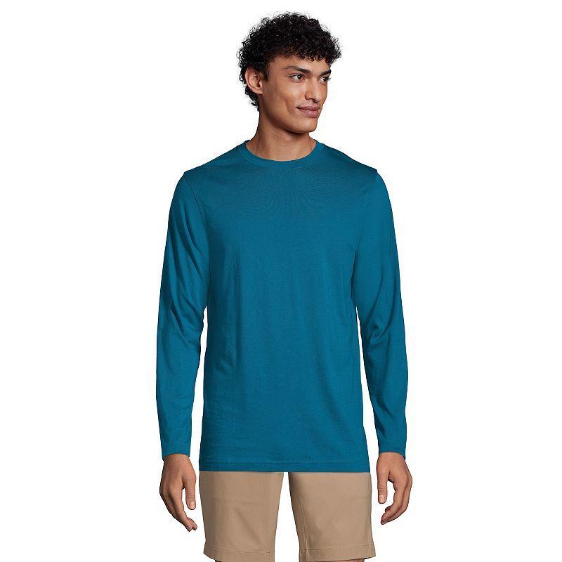 Big & Tall Lands' End Long Sleeve Classic-Fit Supima Tee, Men's, Size: 3XB, White Product Image