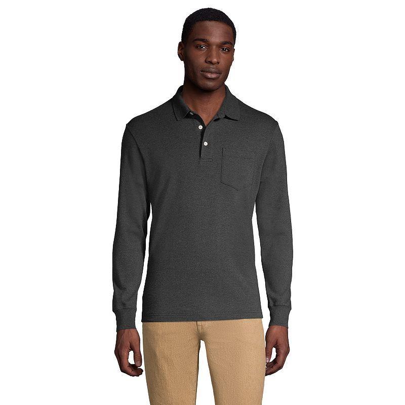 Big & Tall Lands' End Super Soft Relaxed-Fit Supima Pocket Polo, Men's, Size: XXL Tall, White Product Image
