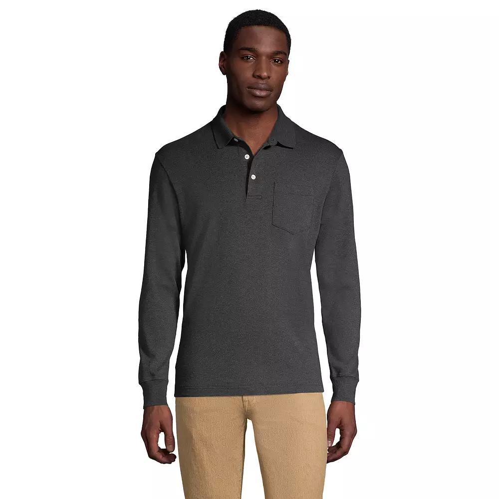 Big & Tall Lands' End Super Soft Relaxed-Fit Supima Pocket Polo, Men's, Size: XXL Tall, White Product Image