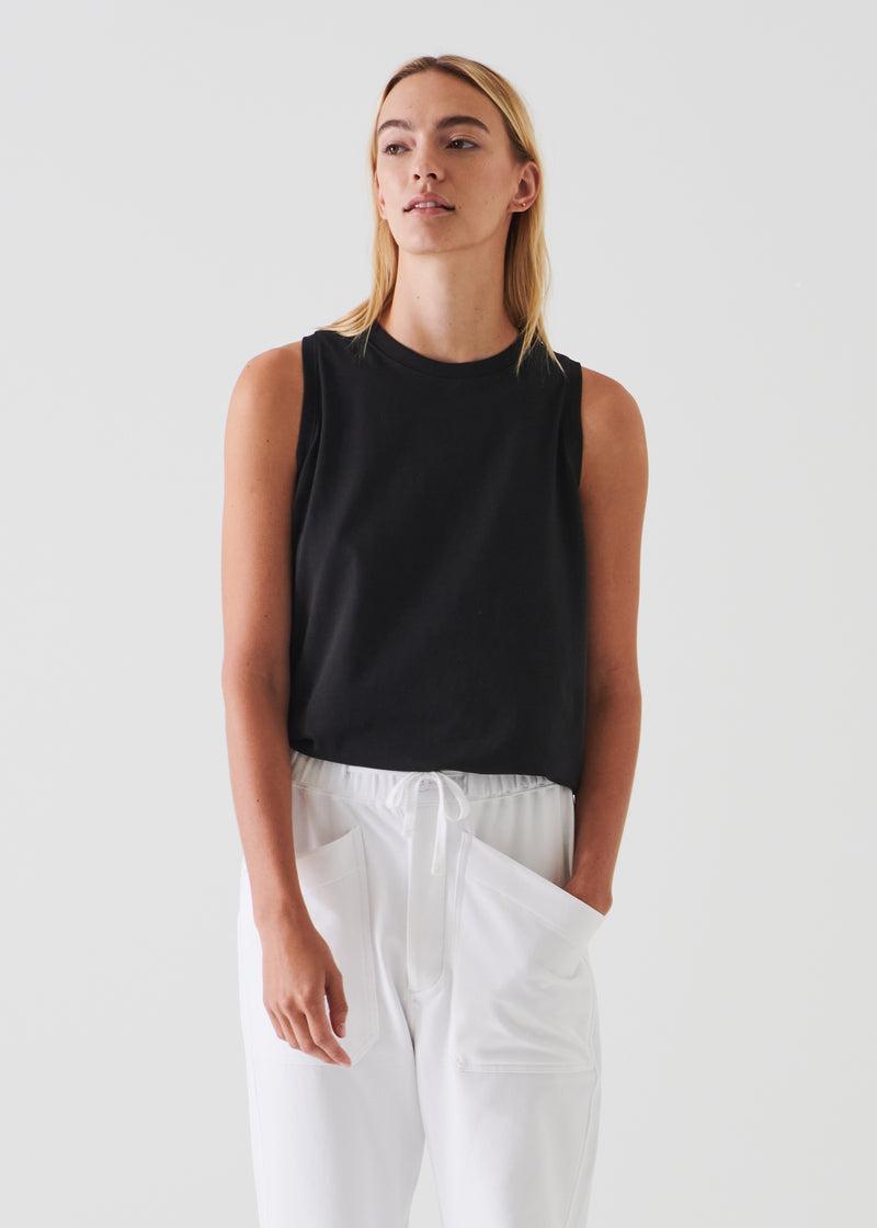 Patrick Assaraf Women's PIMA COTTON STRETCH BOYFRIEND TANK Female Product Image