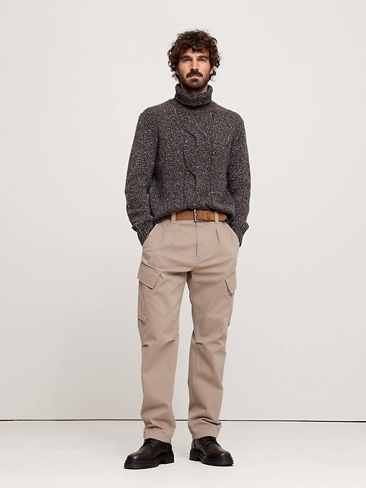 Merino-Cashmere Cable-Knit Turtleneck Sweater Product Image