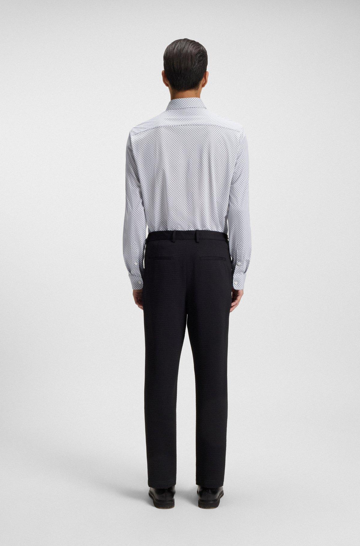 Slim-fit shirt in printed Italian cotton Product Image