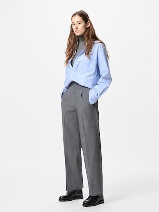 Womens Pleated Wide Pants Tall Gray XS UNIQLO US Product Image