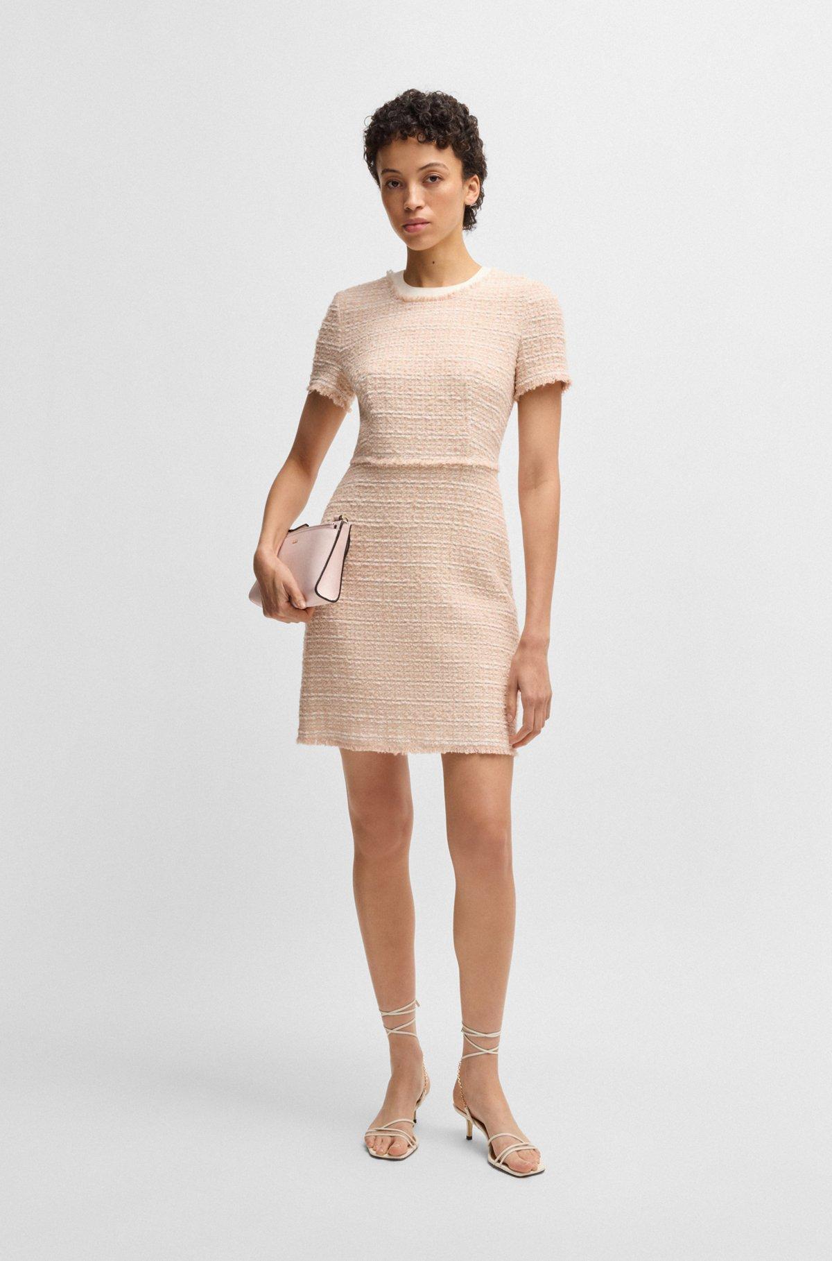 Tweed dress with stretch-cotton trims Product Image