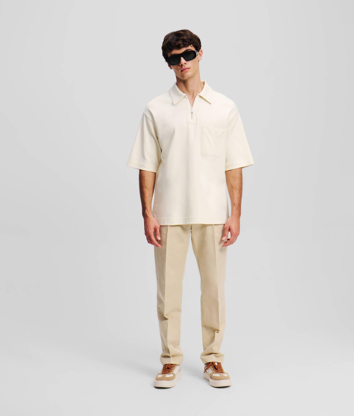 KL MONOGRAM ZIP-UP POLO SHIRT Product Image