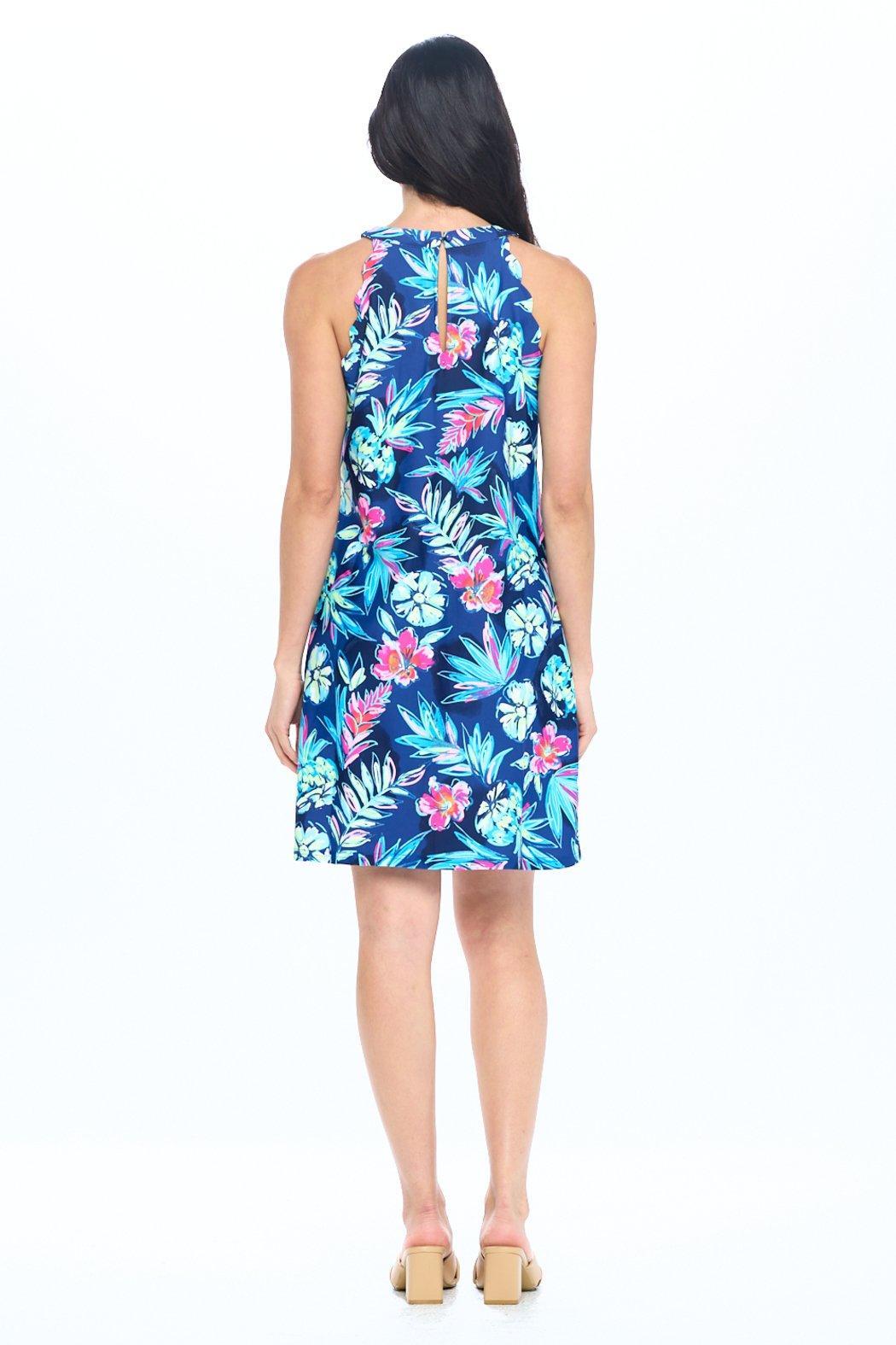 Navy Sleeveless Shift Dress Product Image