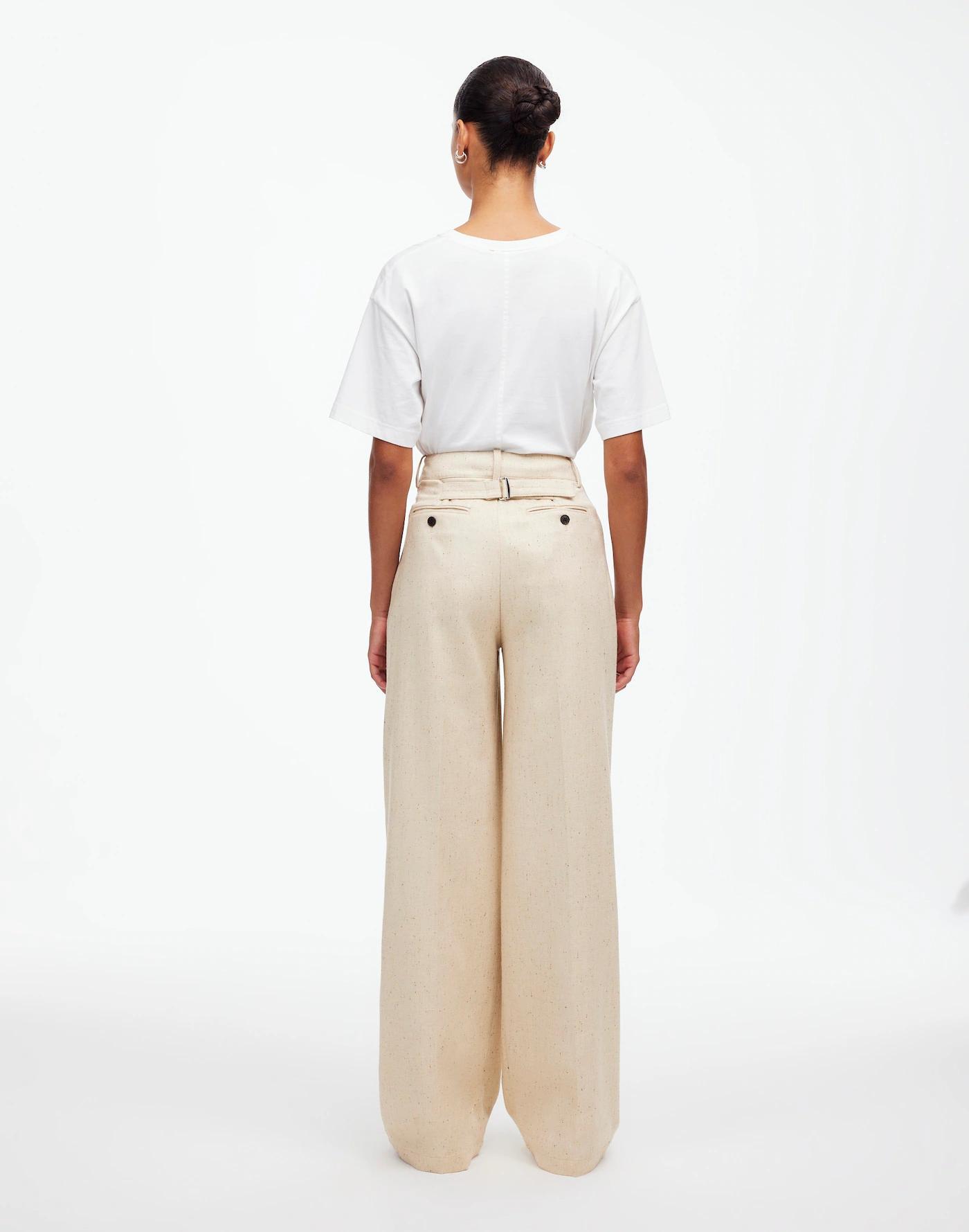 The Petite Harlow Wide-Leg Pant in Herringbone Italian Fabric Product Image