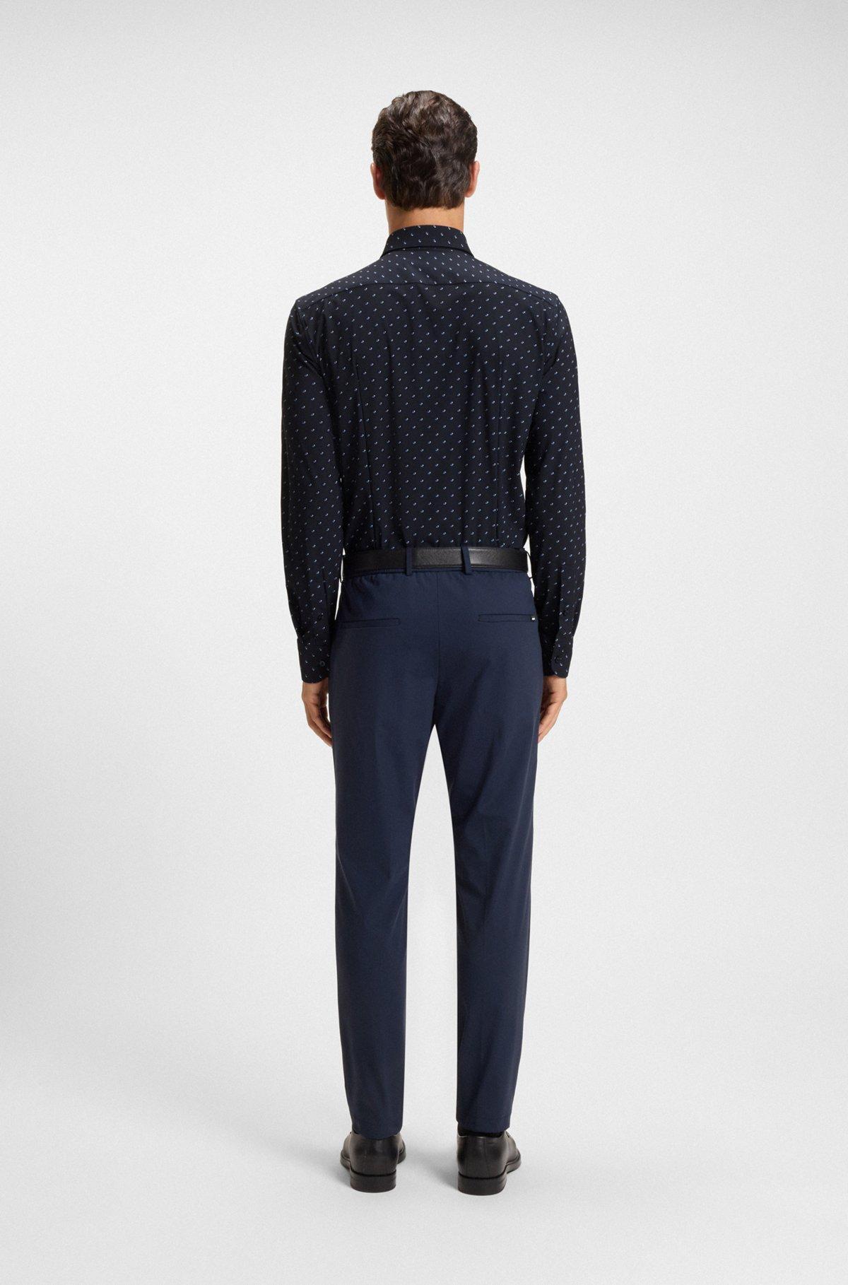 Regular-fit shirt in performance-stretch floral-print jersey Product Image