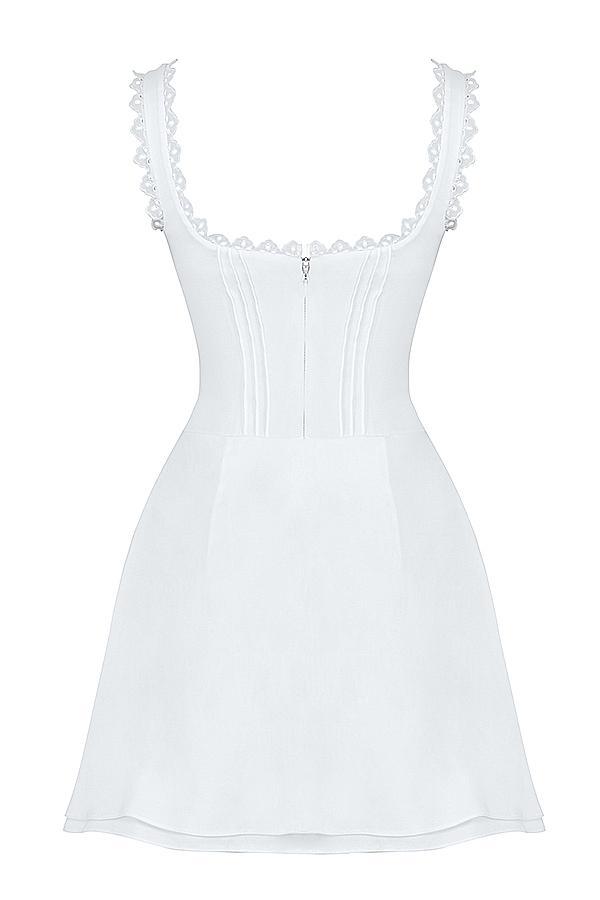 Tilly  white pin tuck mini dress Product Image