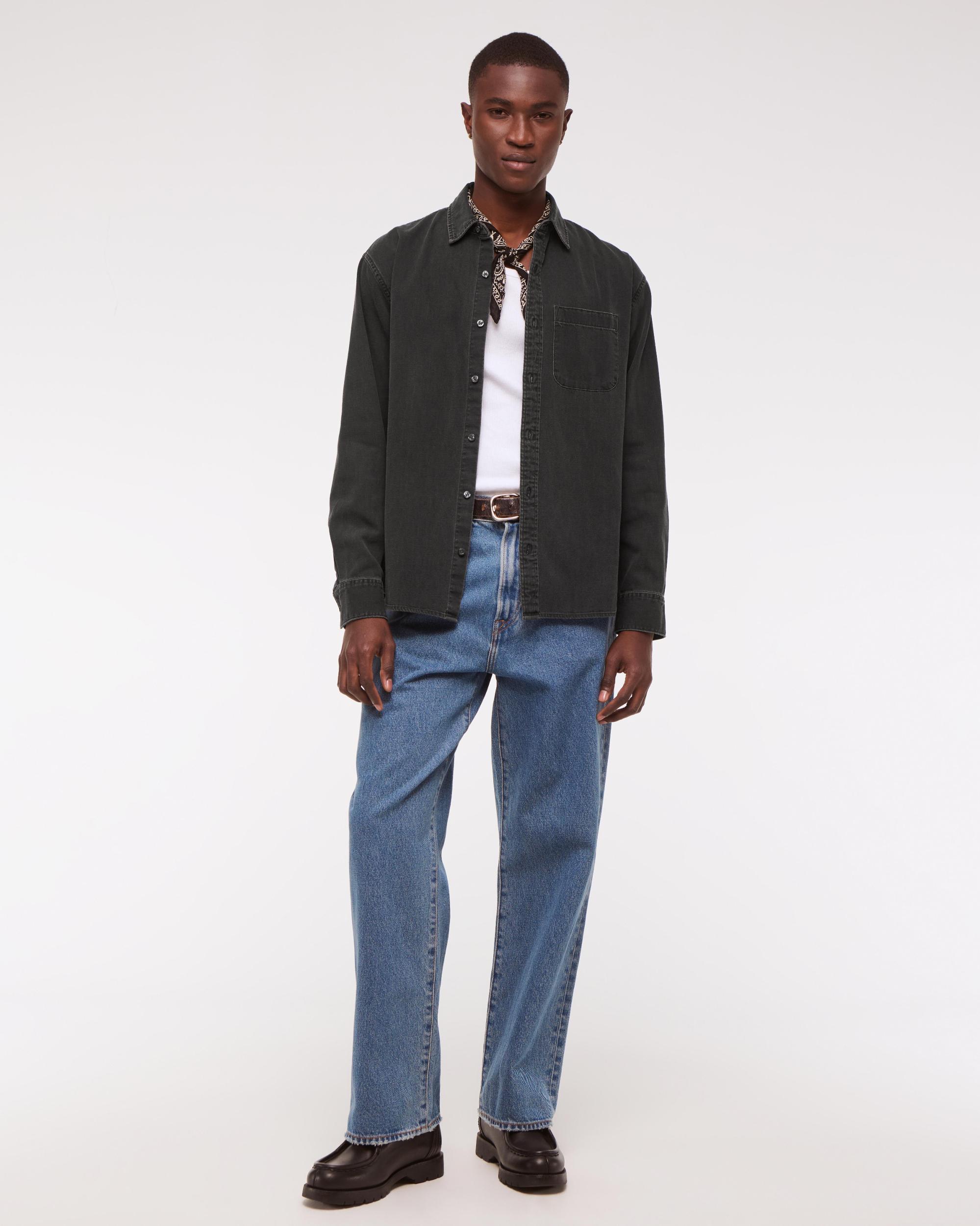 Denim Button-Up Shirt Product Image