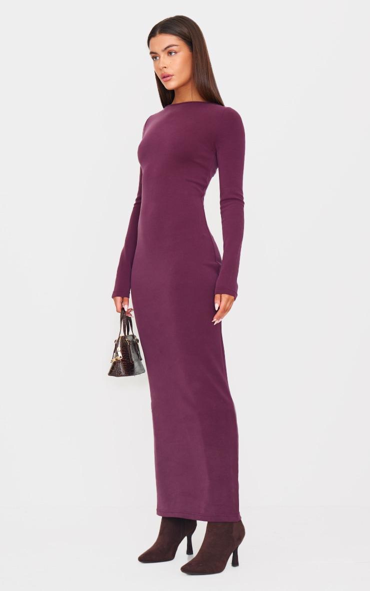 Plum Premium Contour Boat Neck Maxi Dress Product Image