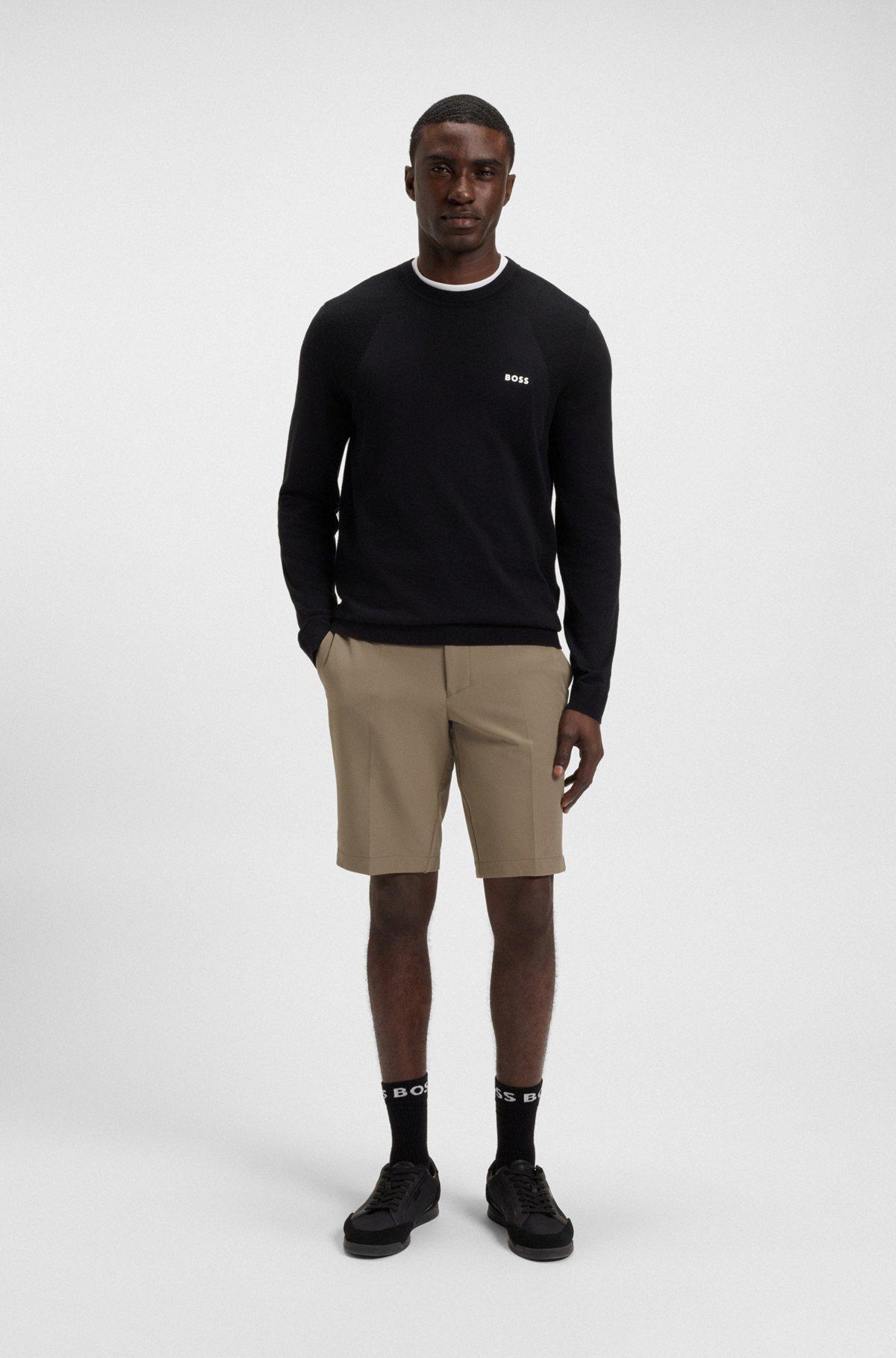 BOSS - Slim-fit shorts in water-repellent stretch fabric - Light Green Product Image