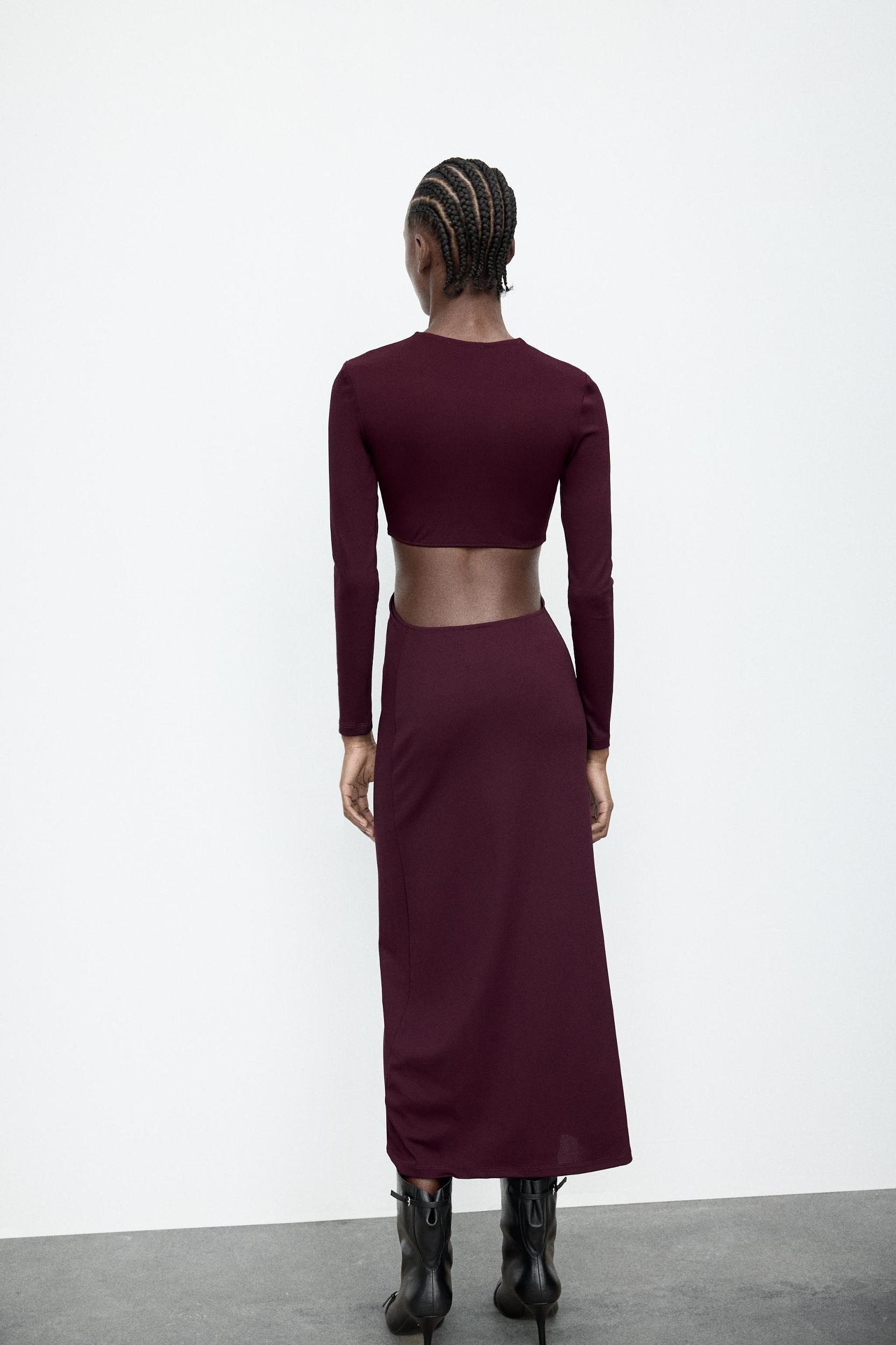 LONG CUT OUT KNOT DRESS Product Image