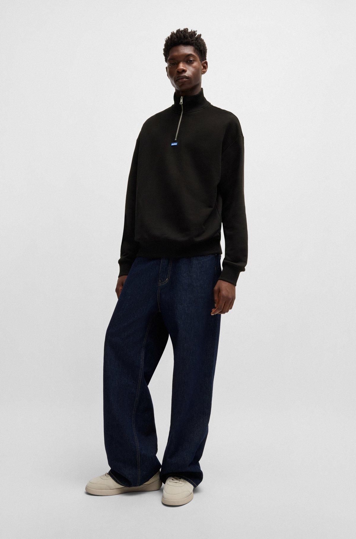 Cotton-terry sweatshirt with logo patch Product Image
