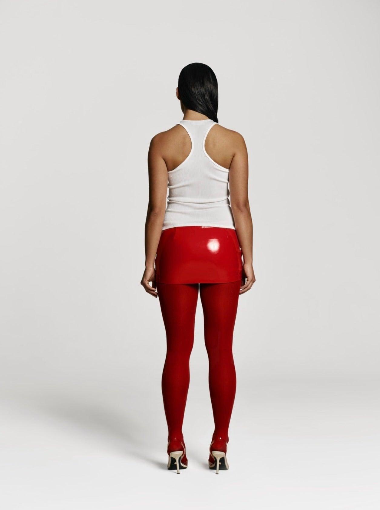 Bundle: Love Mini Mini skort in Red patent + Base top in Milk Product Image