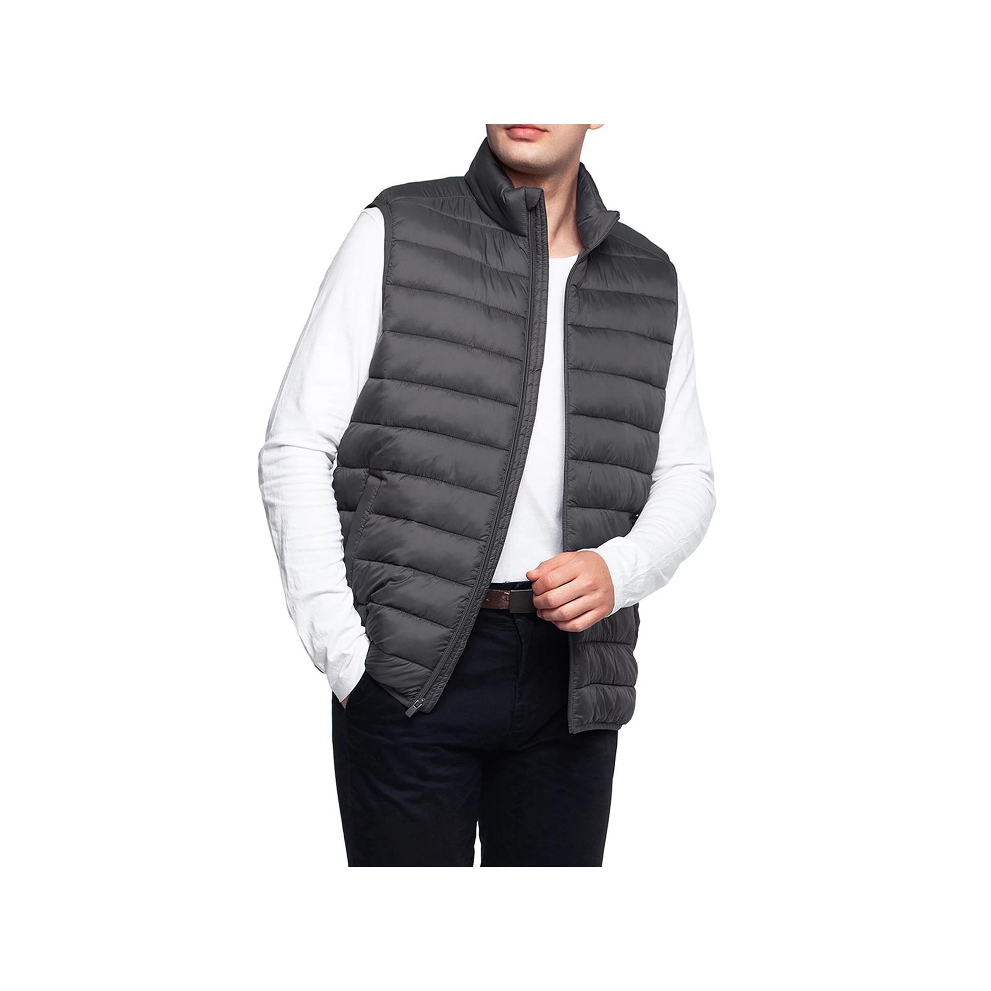 Men's Rokka&Rolla Lightweight Puffer Vest, Size: Large, Gray Product Image