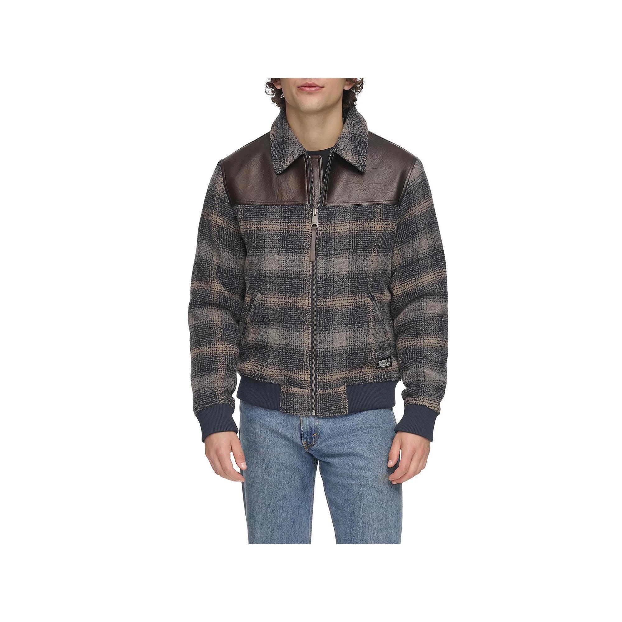 Mens Levis Faux Wool & Faux Leather Trucker Jacket Product Image