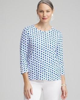Ikat 3/4 Sleeve Button Tee Product Image